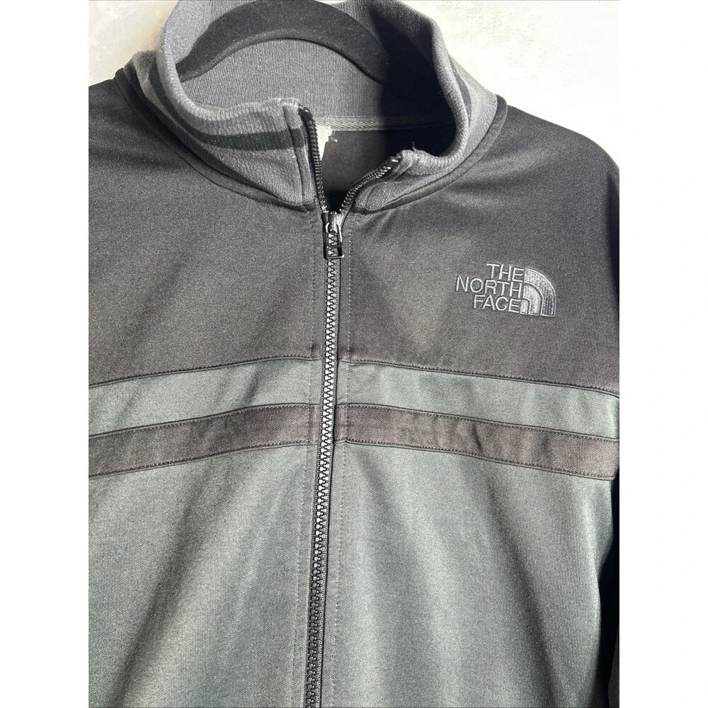 The North Face Mens Jacket Size XL Gray/Black Full Zip Varsity Bomber Track